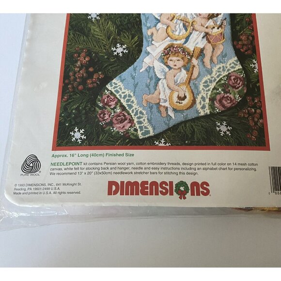 Dimensions Christmas Stocking Kit Sweet Cherubs 9089 Barbara Mock 1993  NEW - Picture 4 of 5
